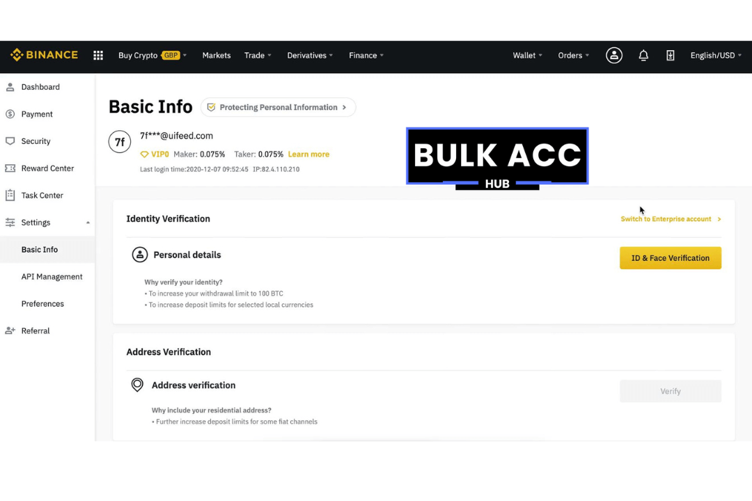 Buy Binance Account 